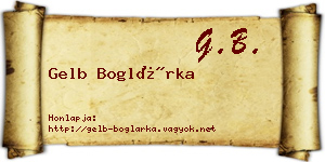 Gelb Boglárka névjegykártya